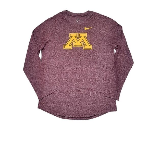 Golden Gophers Nike Dri-Fit Long Sleeve Shirt Men's Large Maroon - Picture 1 of 7